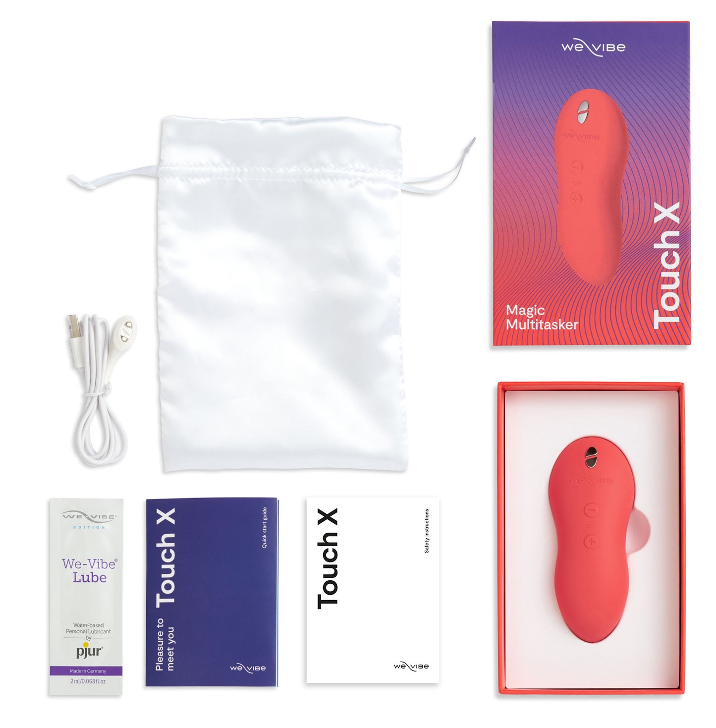 Touch X Rechargeable Palm Vibrator by We-Vibe - Coral