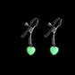 Bound Glow-In-The-Dark Heart Nipple Clamps by NS Novelties